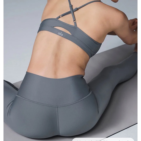 ALO 7/8 High Waist Airlift High Compression Leggings in Steel Grey, Size XL - Picture 5 of 12